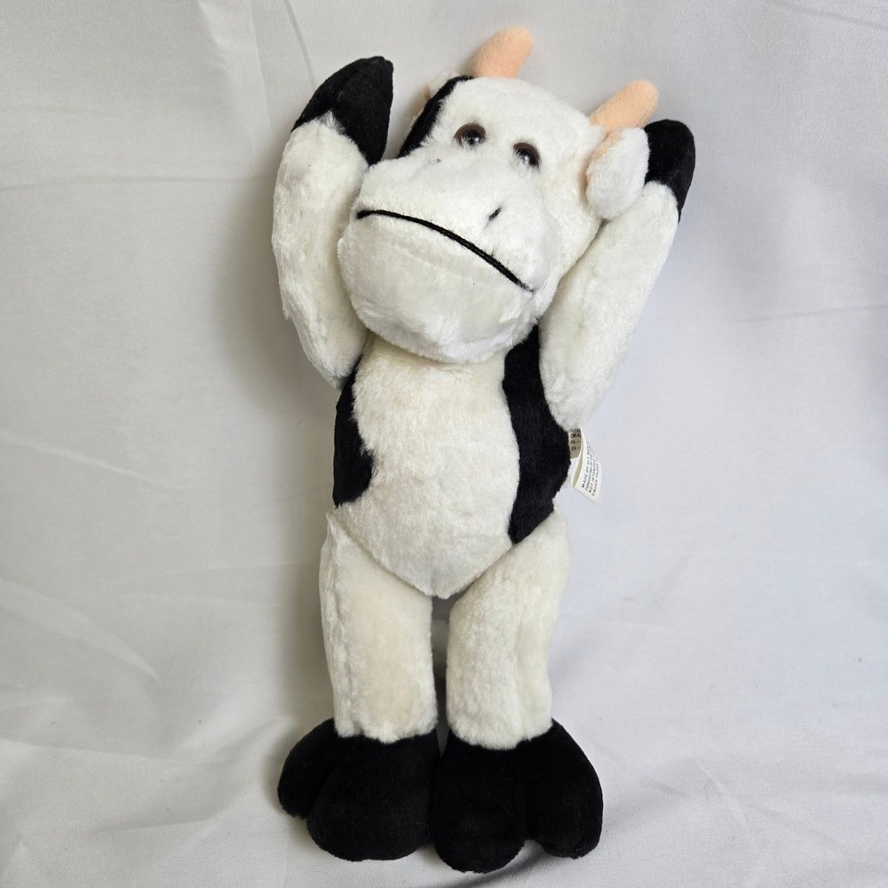 Tender Heart Treasures Cow Plush‎ 12", Jointed Legs Swivel, NWOT